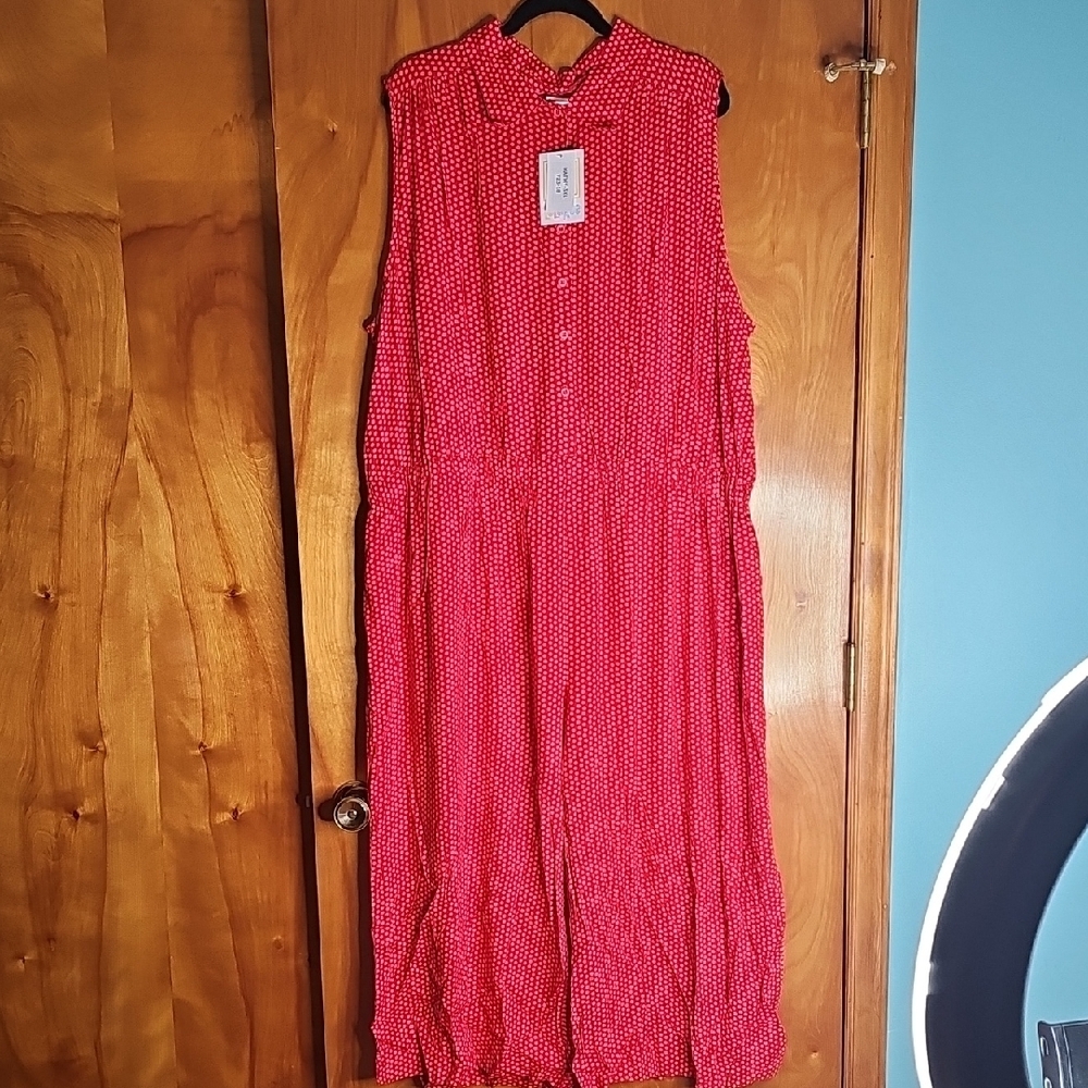Red Polka Dot Sleeveless Jumpsuit